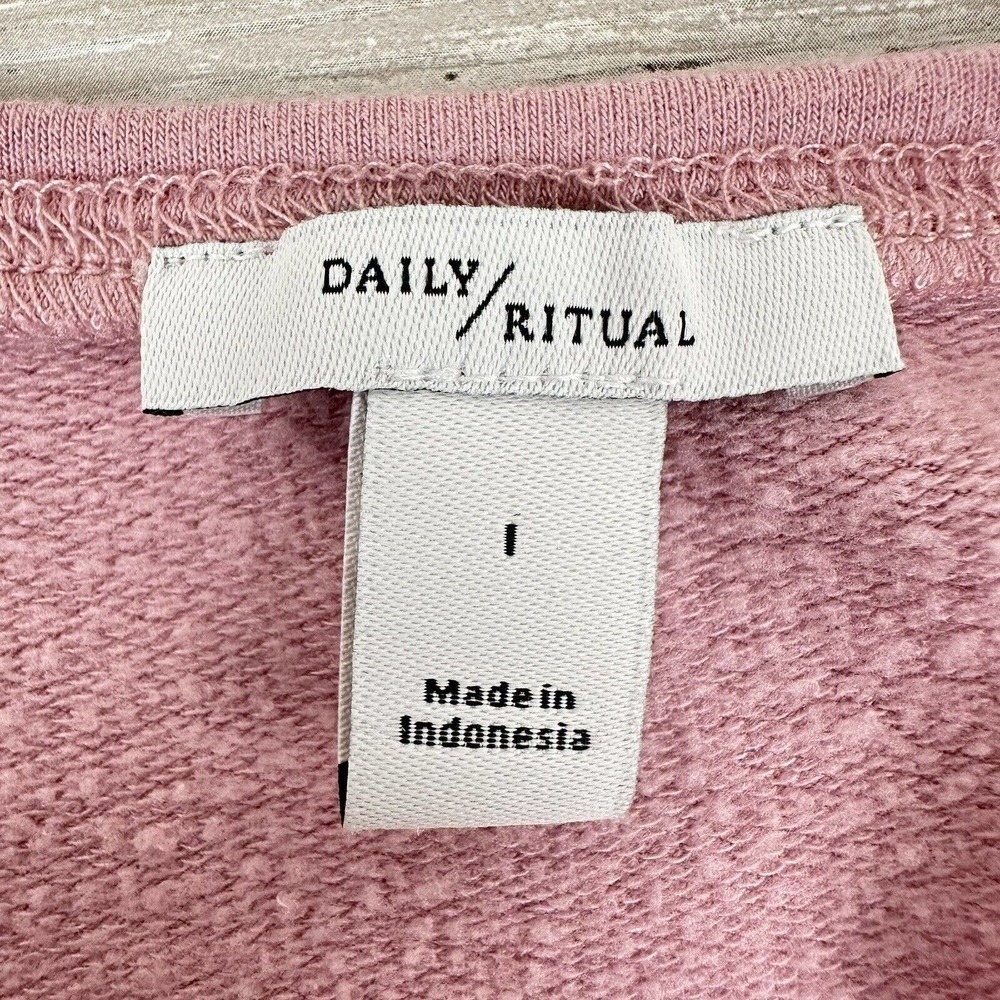 Daily‎ Ritual Women's Jumpsuit Large Supersoft Terry Sleeveless Scoopneck Pink - Picture 8 of 14